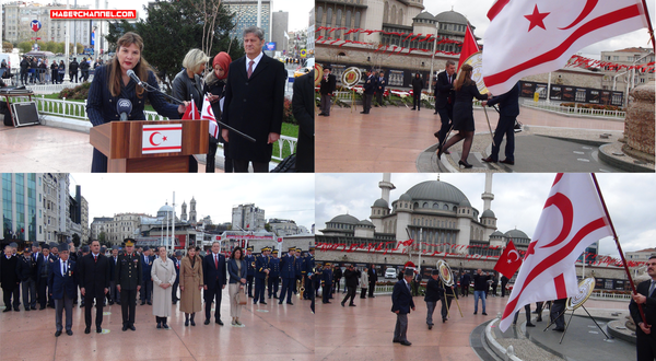 KKTC'nin 39. kuruluş yıl dönümü nedeniyle Taksim'de tören...