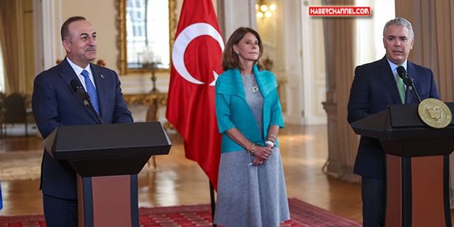 Bakan Çavuşoğlu, Kolombiya Cumhurbaşkanı Duque ile basına açıklamalarda bulundu