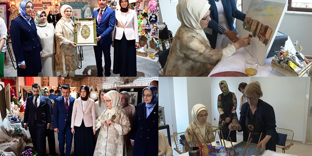 Emine Erdoğan 'Ekolojik Sanat' sergisini ziyaret etti