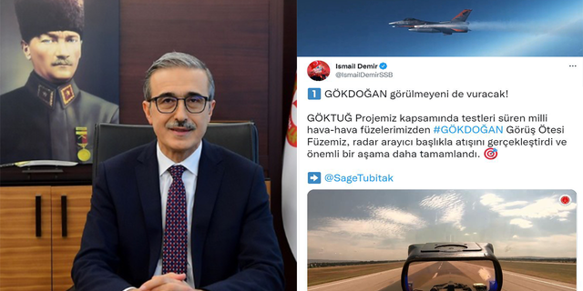 İsmail Demir: "'Gökdoğan' füzemiz, radar arayıcı başlıkla atışını gerçekleştirdi"
