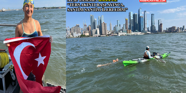 Türk kadın yüzücü Bagana, New York'ta 46 kilometrelik parkuru 9 saatte yüzdü!