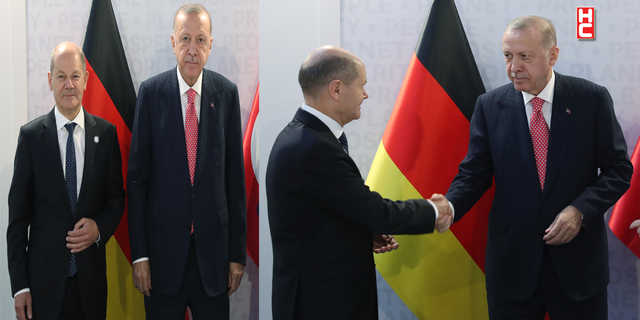 Cumhurbaşkanı Erdoğan, Almanya Şansölyesi Olaf Scholz’u kabul etti
