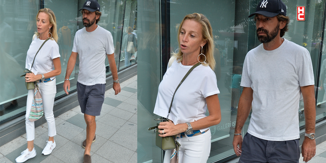 Andrea Pirlo, eşi Valentina Baldini ile beraber alışverişte