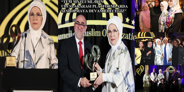 Emine Erdoğan, ABD'de 'Uluslararası Müslüman Kadınlar Başarı ve Topluma Katkı Ödülü'nü aldı...