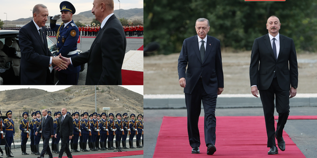 Cumhurbaşkanı Erdoğan, Azerbaycan’da resmi törenle karşılandı...