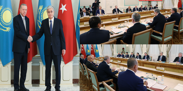 Erdoğan ile Tokayev, ikili ve heyetler arası görüşmelere katıldı...