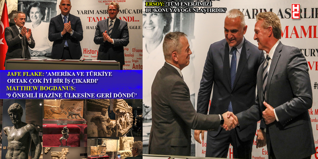 Türkiye'ye iade edilen 6 eserin tanıtımı Antalya'da yapıldı...