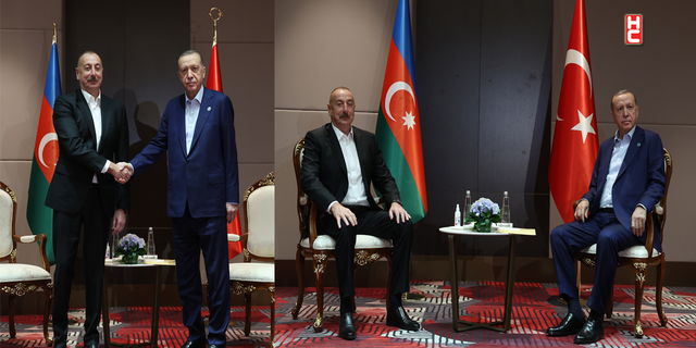 Cumhurbaşkanı Erdoğan, Azerbaycan Cumhurbaşkanı Aliyev'le görüştü