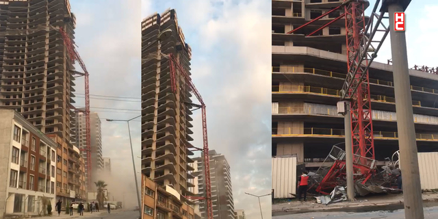 İzmir'de gökdelen inşaatında vinç devrildi; 4 ölü, 2 yaralı, 2 kayıp