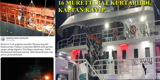 Sinop'ta Panama bayraklı kuru yük gemisinde yangın!