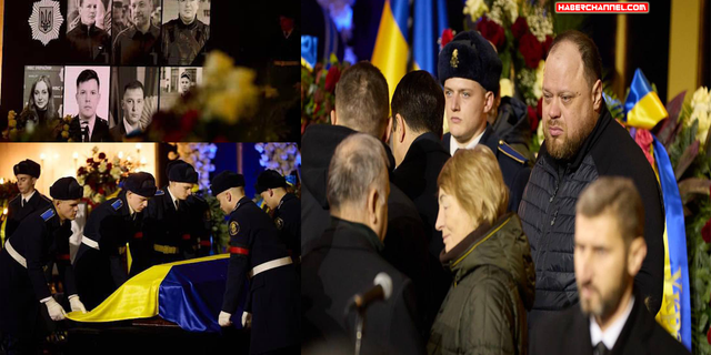 Ukraynalı Bakana ve meslektaşlarına devlet cenaze töreni düzenlendi...