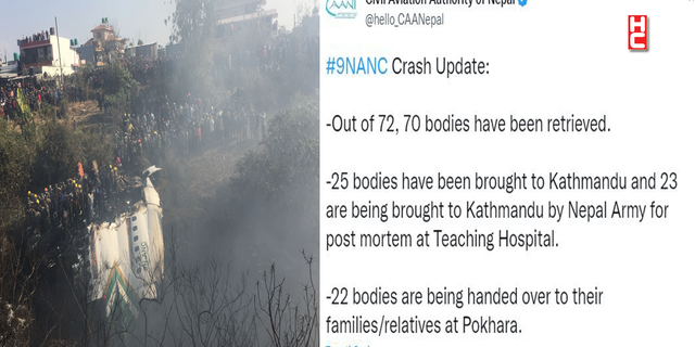 Nepal’deki uçak kazasında 70 kişinin cesedine ulaşıldı...