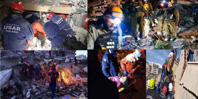 Uluslararası ekiplerden kurtarma görüntüleri...