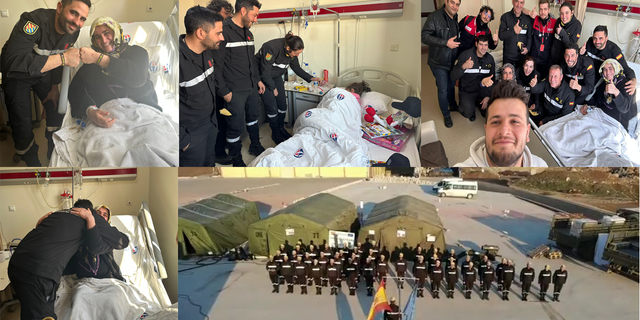 İspanyol ekip enkazdan çıkardıkları depremzedeleri ziyaret etti...