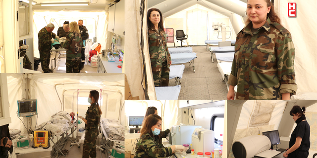 Kahramanmaraş'ta, Azerbaycan'ın kurduğu sahra hastanesinde depremzedeler tedavi ediliyor...