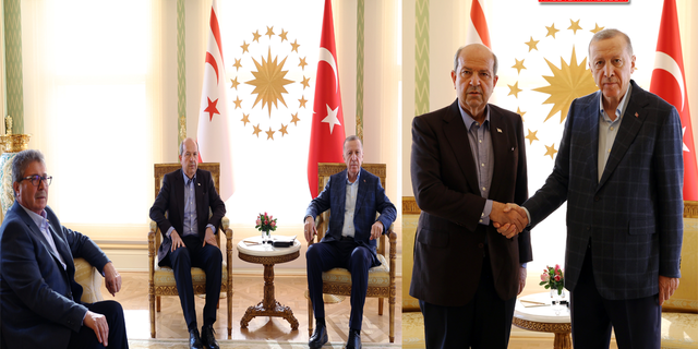 Cumhurbaşkanı Erdoğan, KKTC Cumhurbaşkanı ve Başbakanını kabul etti...