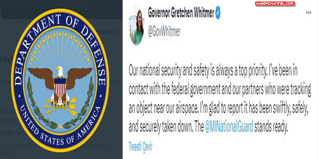 ABD Savunma Bakanlığı: "Michigan üzerine uçan cisim düşürüldü"