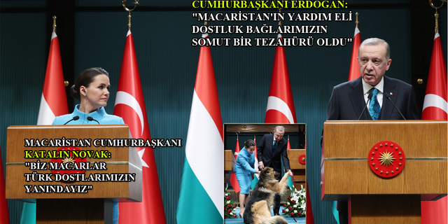 Cumhurbaşkanı Erdoğan ile Macaristan Cumhurbaşkanı Novak'tan açıklamalar...