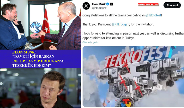 Elon Musk'tan 'TEKNOFEST' paylaşımı