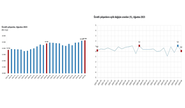 TÜİK: "Ücretli çalışan sayısı ağustosta arttı"