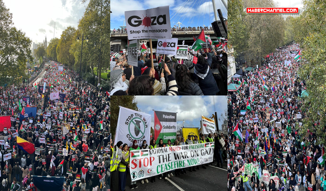 Londra’da ikinci büyük Filistin’e destek protestosu başladı...