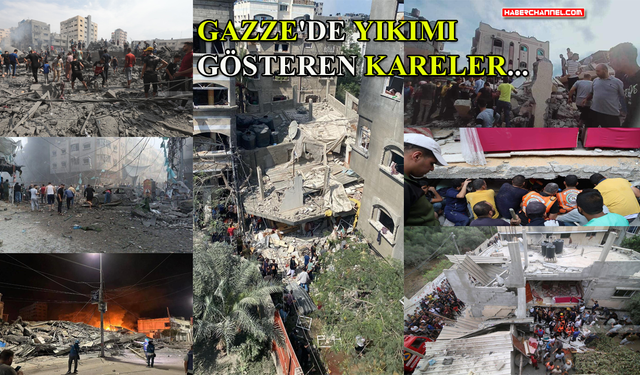 Gazze’de yıkımı gösteren kareler...