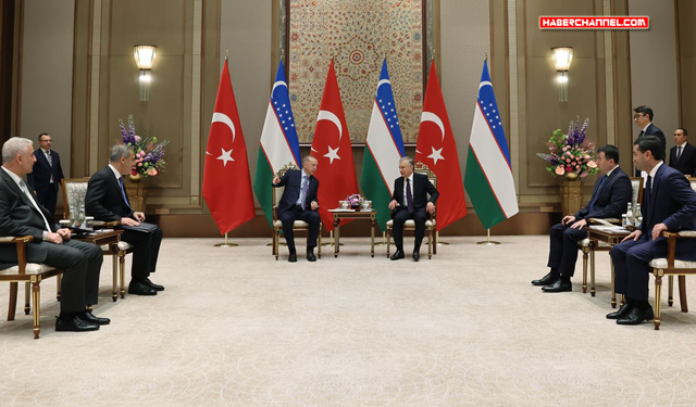 Cumhurbaşkanı Erdoğan, Özbekistan Cumhurbaşkanı Mirziyoyev ile görüştü...