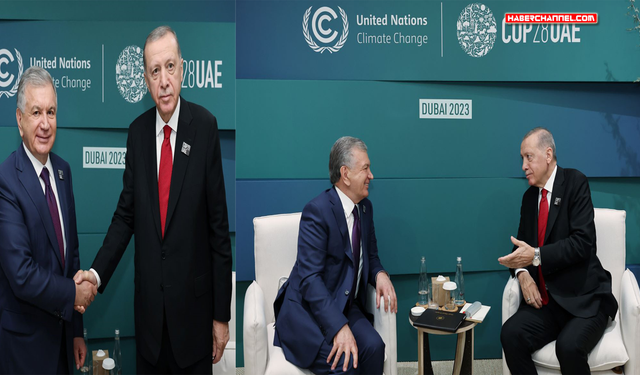 Cumhurbaşkanı Erdoğan, Dubai'de Özbekistan Cumhurbaşkanı Mirziyoyev ile görüştü