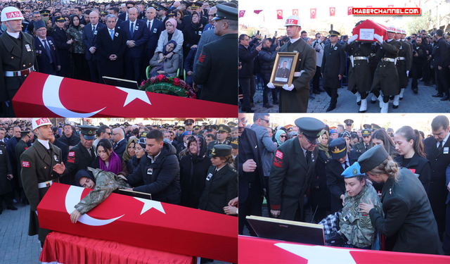 Şehit Serinkan, son yolculuğuna uğurlandı; eşi ile kardeşi askeri üniforma giydi...