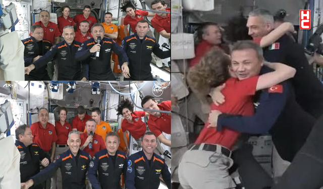 İlk Türk astronotu Alper Gezeravcı için ISS'de karşılama töreni...