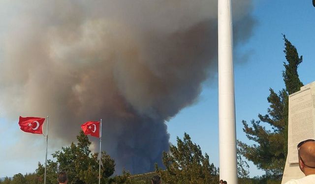 Çanakkale’nin Eceabat ilçesinde orman yangını çıktı. Bölgeye sevk edilen ekipler, alevlere, havadan ve karadan müdahale ediyor.