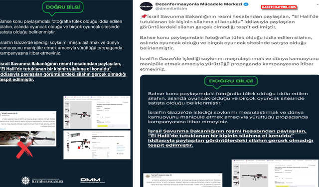 İletişim Başkanlığı, İsrail'in paylaştığı oyuncak silahı ifşa etti...