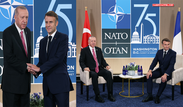 Cumhurbaşkanı Erdoğan, Washington'da Fransız mevkidaşı Macron ile görüştü