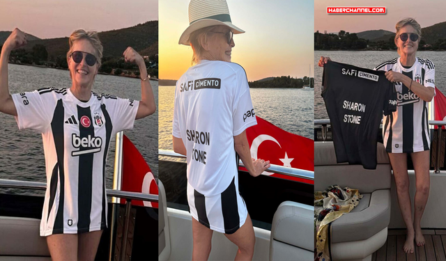 Sharon Stone'a, Bodrum'da Beşiktaş forması hediye edildi...