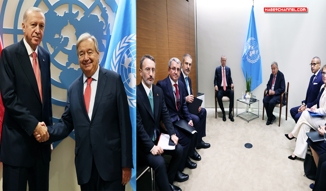 Cumhurbaşkanı Erdoğan, New York'ta Antonio Guterres ile görüştü