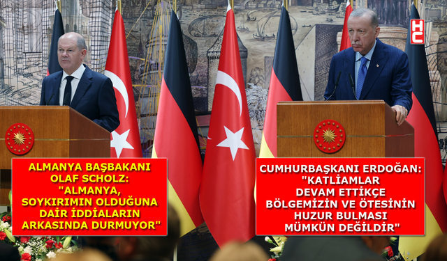 Cumhurbaşkanı Erdoğan, Almanya Başbakanı Scholz ile ortak basın toplantısı düzenledi