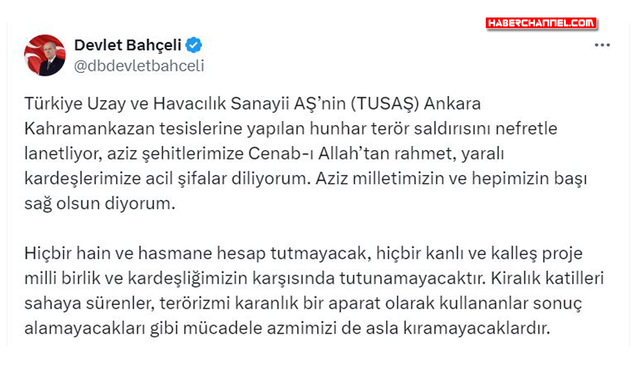 Bahçeli: Hiçbir hain ve hasmane hesap tutmayacak, hiçbir kanlı ve kalleş proje milli birlik ve kardeşliğimizin karşısında tutunamayacaktır.