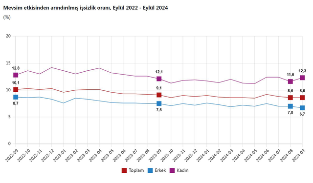 TÜİK: "Eylül ayında işsizlik oranı yüzde 8,6 oldu"