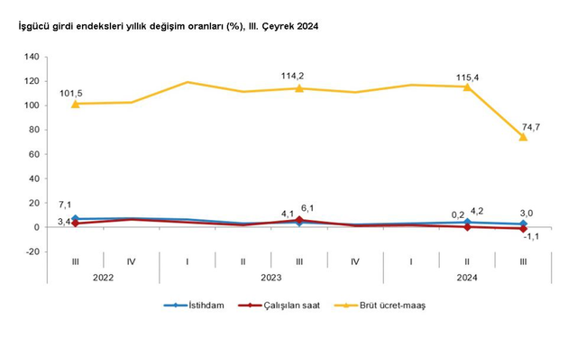 TÜİK: "İstihdam endeksi 3'üncü çeyrekte yüzde 3 arttı"