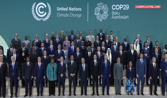 Cumhurbaşkanı Erdoğan, 'COP29' aile fotoğrafı çekimine katıldı