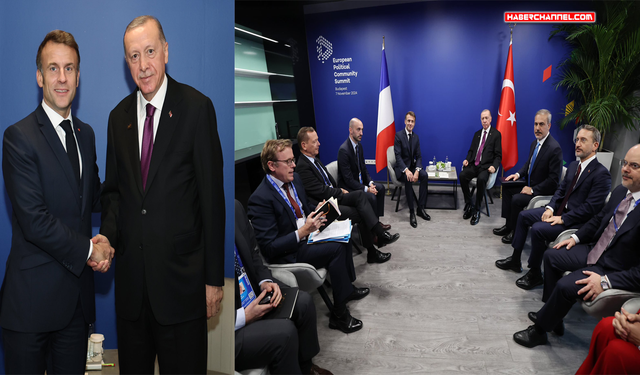 Cumhurbaşkanı Erdoğan, Fransız mevkidaşı Emmanuel Macron ile bir araya geldi