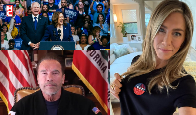 Arnold Schwarzenegger ve Jennifer Aniston'dan Kamala Herris'e destek