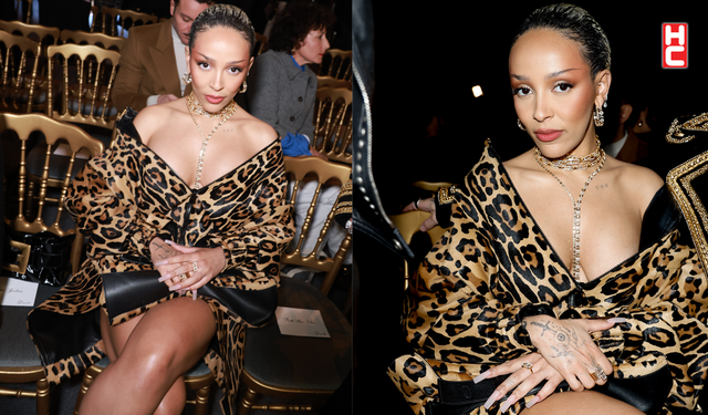 Doja Cat, Paris Fashion Week'te Balmain defilesinde adeta göz kamaştırdı