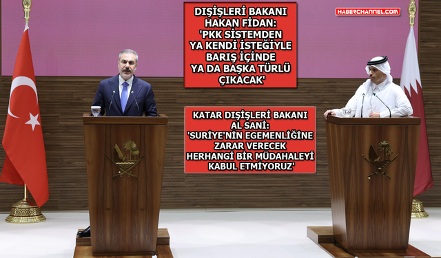 Bakan Hakan Fidan, Katarlı mevkidaşı Al Sani ile ortak basın  toplantısında konuştu