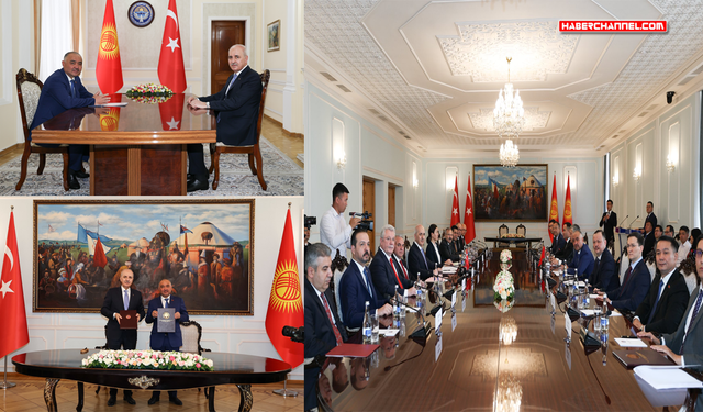 TBMM Başkanı Kurtulmuş, Kırgızistan Jogorku Keneş Başkanı Turgunbek Uulu ile bir araya geldi