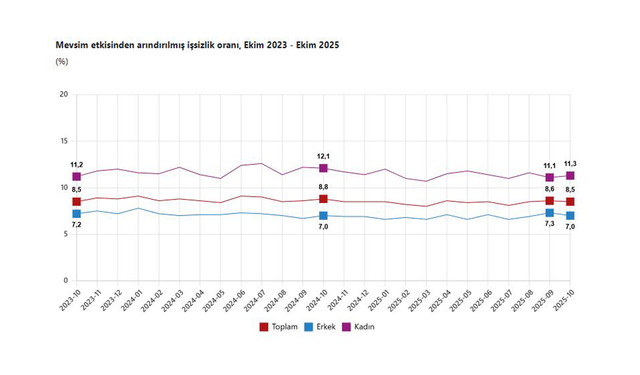 TÜİK: "İşsizlik oranı ekimde geriledi"