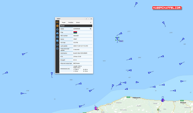 Denizcilik Genel Müdürlüğü: Karadeniz'de VIRAT isimli tanker isabet aldı; 20 personelin durumu iyi