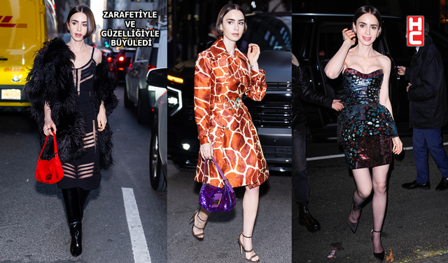 Lily Collins New York'ta FENDI seçimleriyle görüntülendi