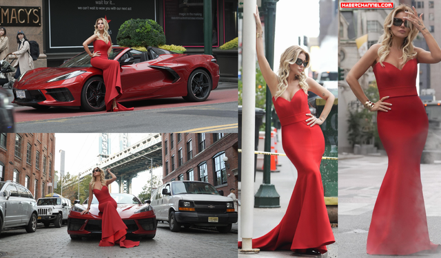 Gülben Ergen, New York caddelerinde adeta büyüledi