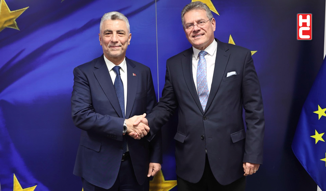 Bakan Ömer Bolat, AB Ticaret ve Ekonomik Güvenlik Komiseri Maros Sefcovic ile görüştü